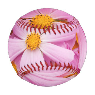 Balle De Baseball Fleurs roses