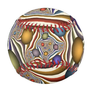 Balle De Baseball Flying Up Colorful Moderne Art Fractal Abstrait