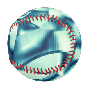 Balle De Baseball Formes bleues verdâtres courbées, teintes cyanes