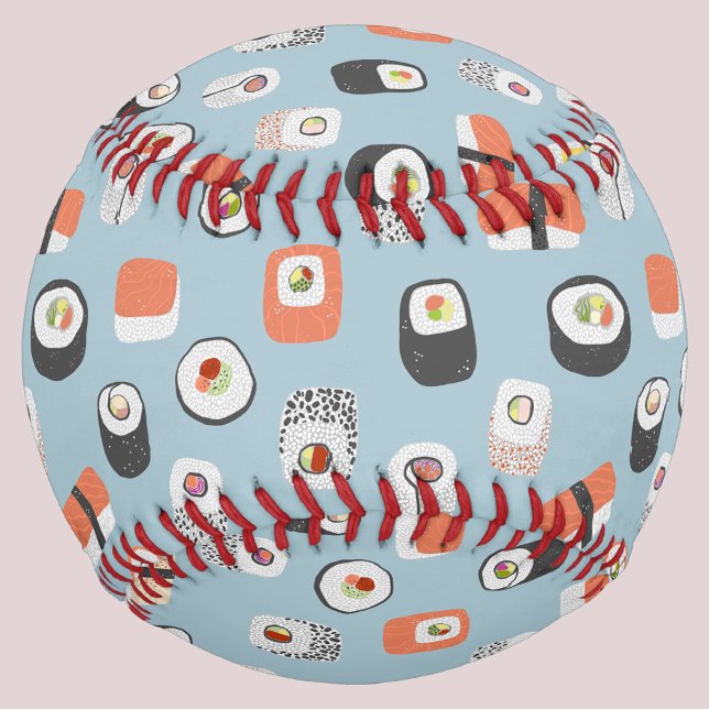 Balle De Baseball Fun Sushi Motif (Fun Japanese Sushi food pattern baseball)