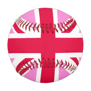 Balle De Baseball GAY PRIDE britannique (Union Jack rose) (Drapeau b