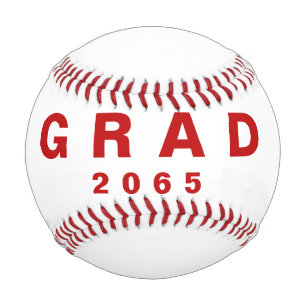 Balle De Baseball Grad Red Nom Date Graduation Cadeau