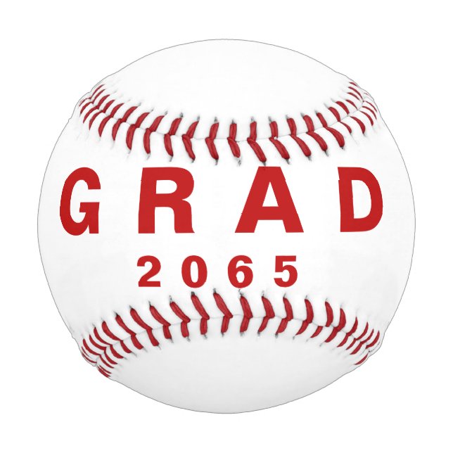 Balle De Baseball Grad Red Nom Date Graduation Cadeau (Devant)