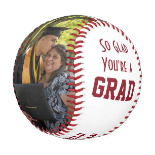 Balle De Baseball Graduate GLAD GRAD Photo Monogramme Graduation