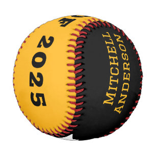 Balle De Baseball Graduation personnalisée Jaune moderne