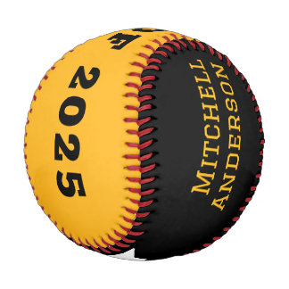 Balle De Baseball Graduation personnalisée Jaune moderne