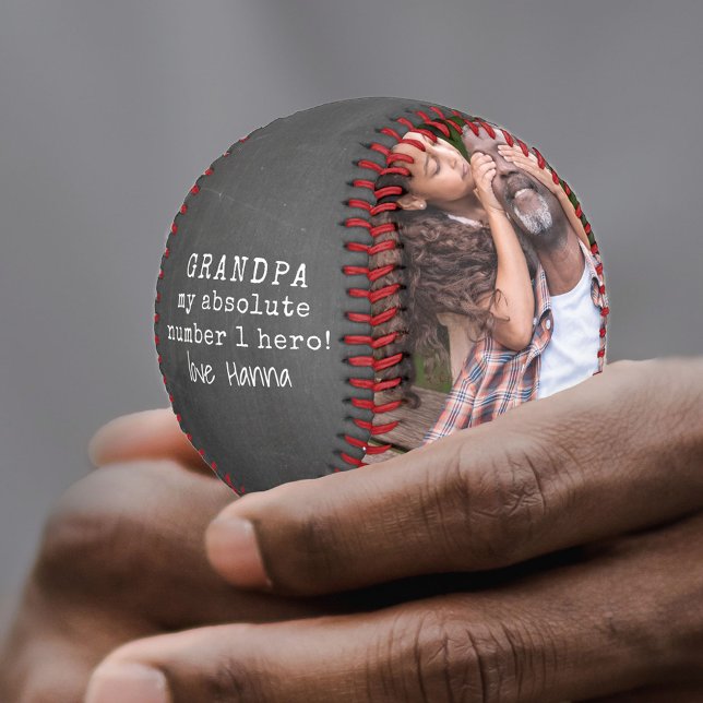 Balle De Baseball Grand-père mon héros Chalkboard 2 Photo (Créateur téléchargé)
