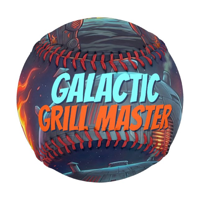 Balle De Baseball Grill d'alien de l'espace de bande dessinée Retro  (Dos)