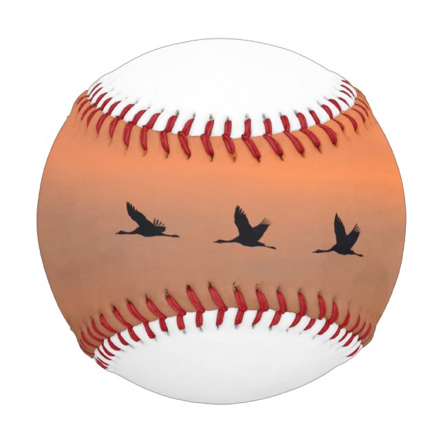Balle De Baseball Grues au lever du soleil (Devant)