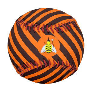 Balle De Baseball Halloween Magic Bee Witch Orange et Black Stripes