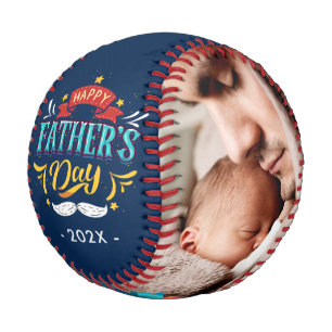 Balle De Baseball Happy Fête des pères Family Photos - Navy Blue