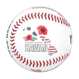 Balle De Baseball Hawaii États-Unis Retro State Map USA Souvenir