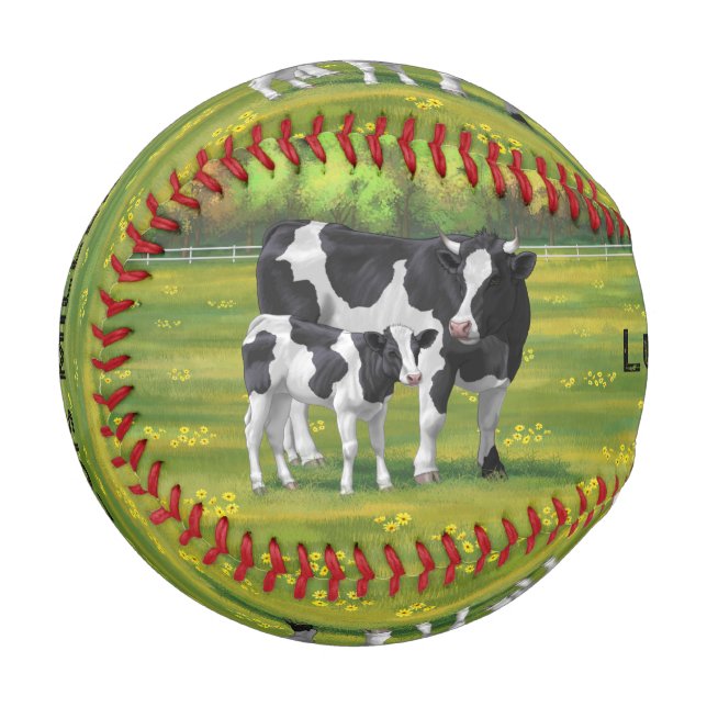 Balle De Baseball Holstein Cow & Cute Calf (Devant Gauche)
