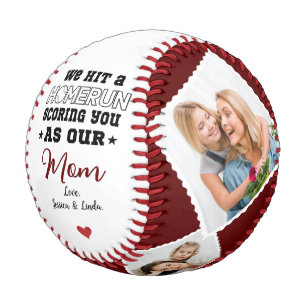 Balle De Baseball Homerun Maman Fête des mères Photo personnalisée d