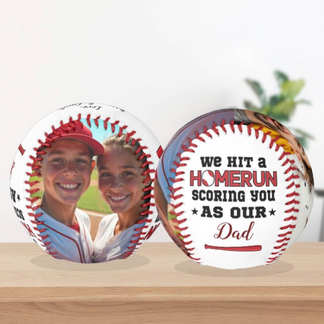 Balle De Baseball Homerun Papa Fête du Père Photo personnalisée des  (Créateur téléchargé)