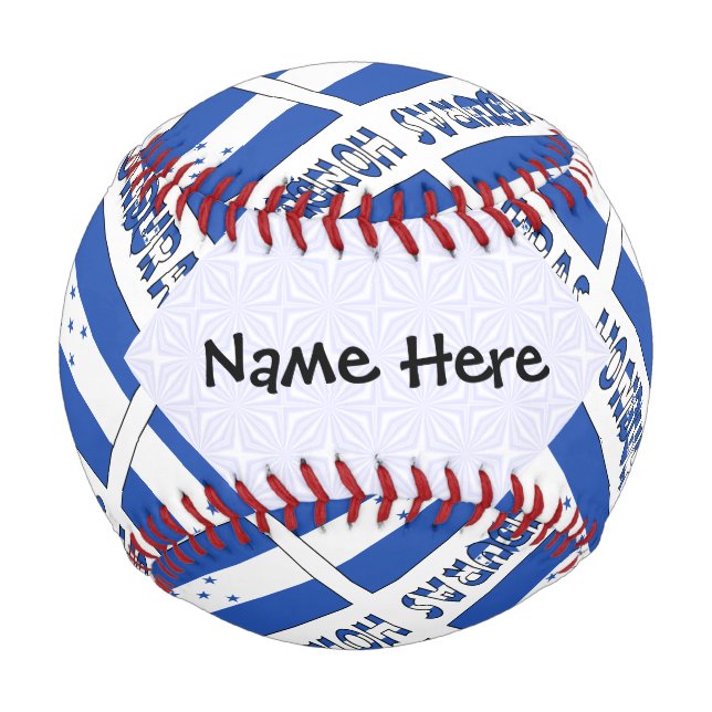 Balle De Baseball Hondúras Honduras Drapeau noir Personnalisation (Devant)