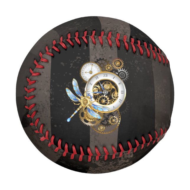 Balle De Baseball Horloge à vapeur avec libellule mécanique (Devant Gauche)
