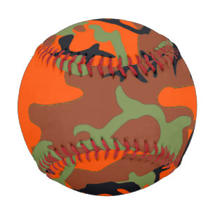 Balle De Baseball Hunter Orange & Camouflage Vert Motif Baseball