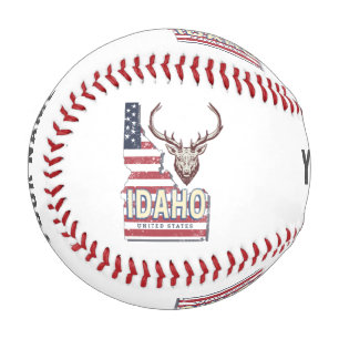 Balle De Baseball Idaho États-Unis Carte Retro Vintage Deer USA