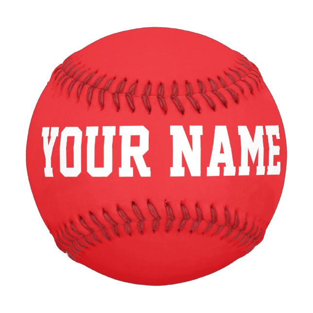 Balle De Baseball Idée de cadeau d'anniversaire Sport texte nom pers (Devant)