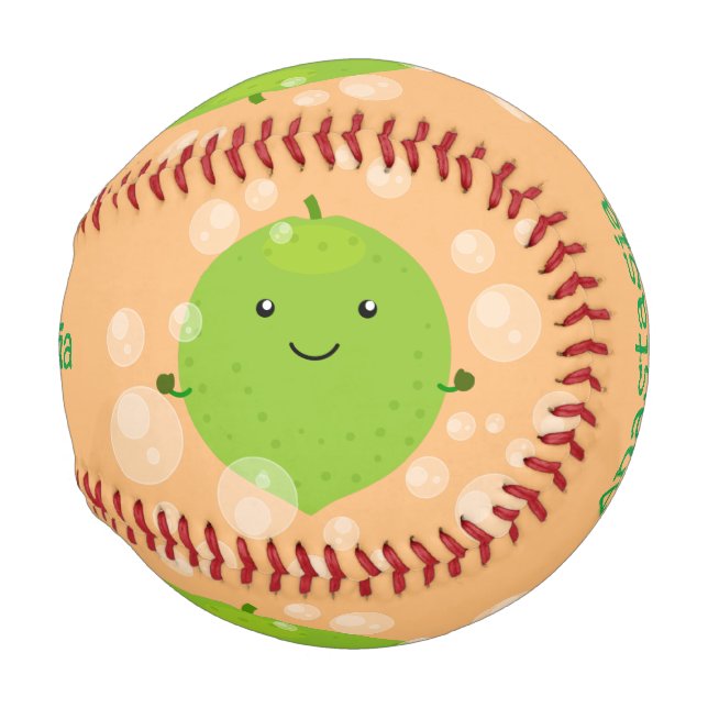 Balle De Baseball Illustration de bulles de chaux vert mou (Devant Droite)