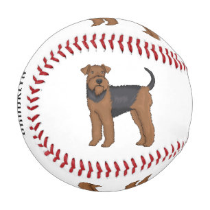 Balle De Baseball illustration de chien airedale terrier de dessin a