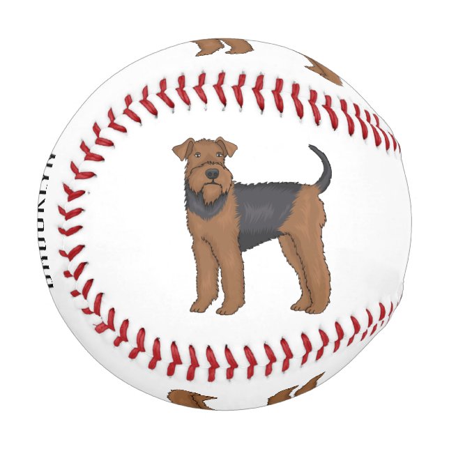 Balle De Baseball illustration de chien airedale terrier de dessin a (Devant Gauche)
