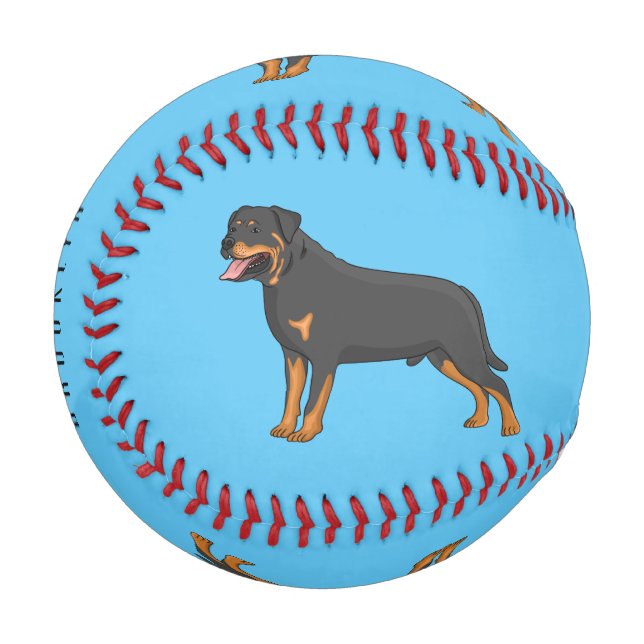 Balle De Baseball Illustration de chien Rottweiler (Devant Gauche)