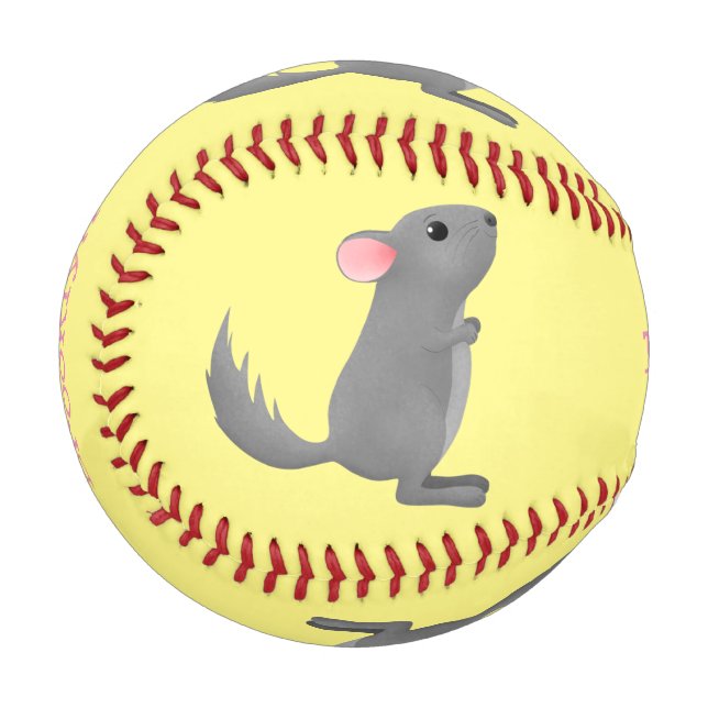 Balle De Baseball Illustration de chinchilla gris mignon (Devant Gauche)