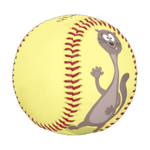 Balle De Baseball Illustration de dessin animé de belette drôle