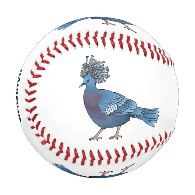 Balle De Baseball illustration de dessin animé d'oiseau pigeon couro (Devant Gauche)