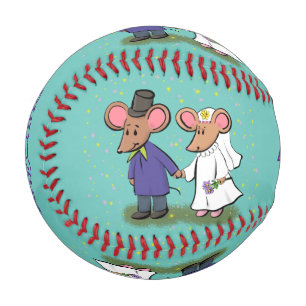 Balle De Baseball Illustration de dessin animé d'un couple de souris