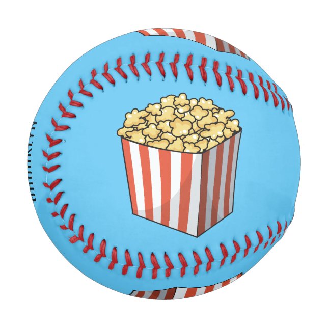 Balle De Baseball Illustration de dessin animé Popcorn (Devant Gauche)