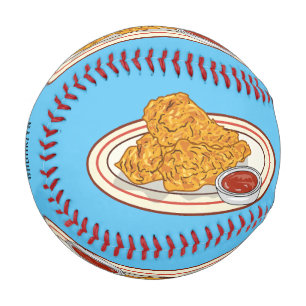 Balle De Baseball Illustration de dessin animé sur le poulet frit