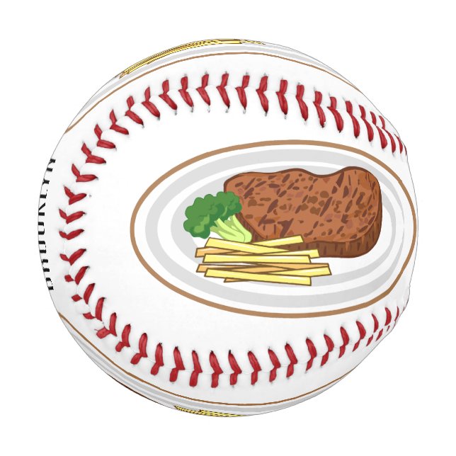 Balle De Baseball Illustration de dessin de steak (Devant Gauche)