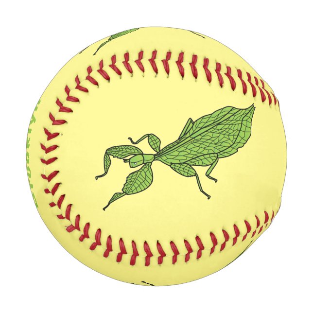 Balle De Baseball Illustration de dessin d'insecte des feuilles vert (Devant Gauche)