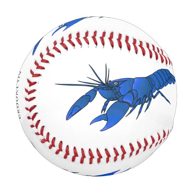 Balle De Baseball Illustration de l'écrevisse marron bleu (Devant Gauche)