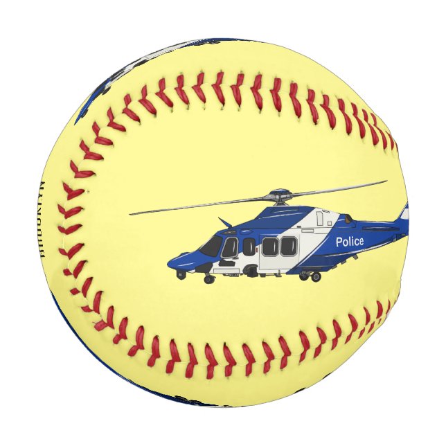 Balle De Baseball Illustration de l'hélicoptère de police (Devant Gauche)