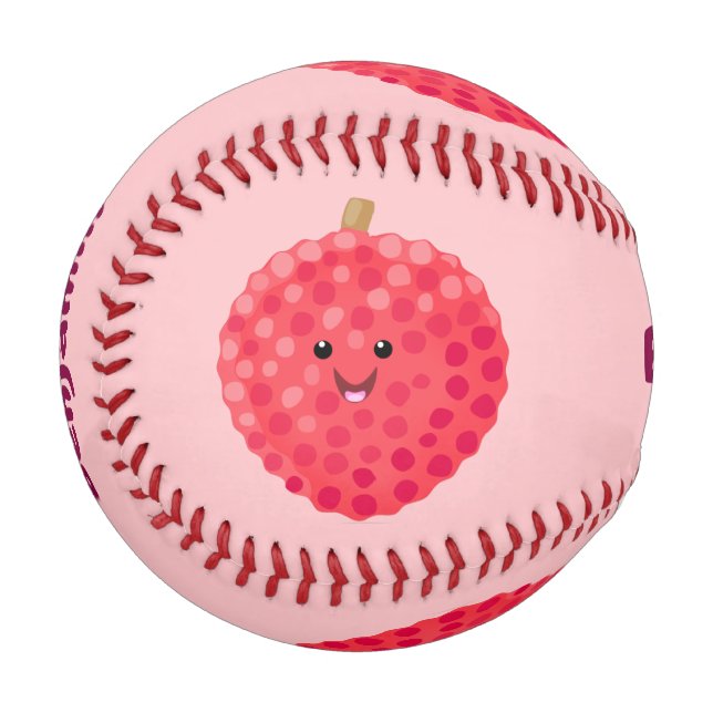 Balle De Baseball Illustration de litchee rose mignon (Devant Gauche)