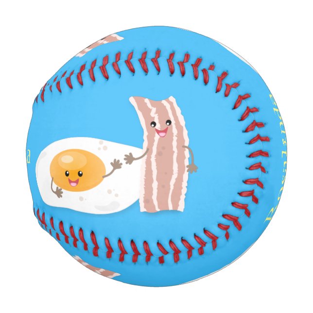 Balle De Baseball Illustration de l'oeuf de Cute kawaii et du bacon (Devant Droite)