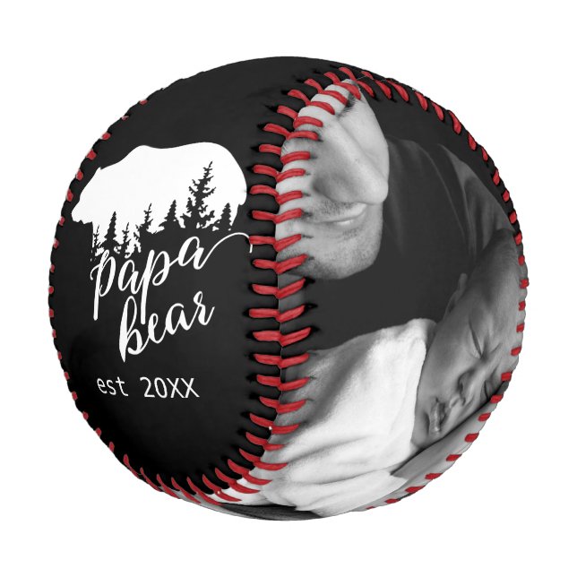 Balle De Baseball Illustration de l'ours Papa Woodland Custom 2 Phot (Angle)