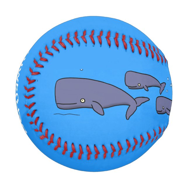 Balle De Baseball Illustration de mignonne migratrice de baleines à  (Devant Gauche)