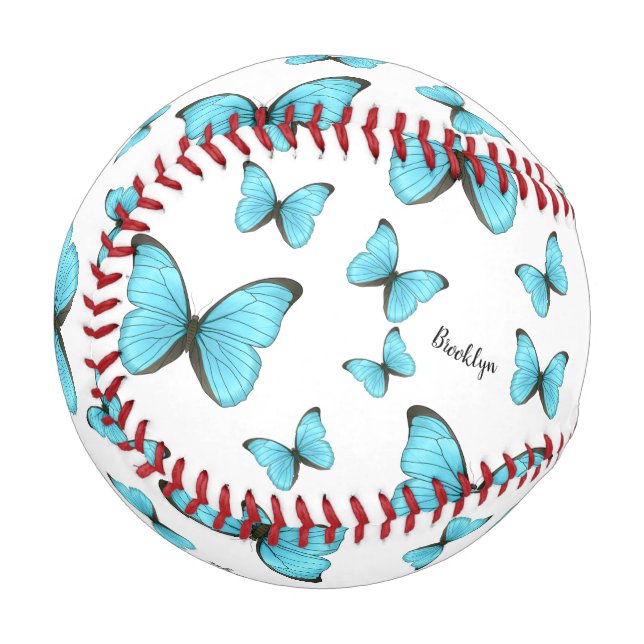 Balle De Baseball Illustration de papillons Morpho (Devant Gauche)