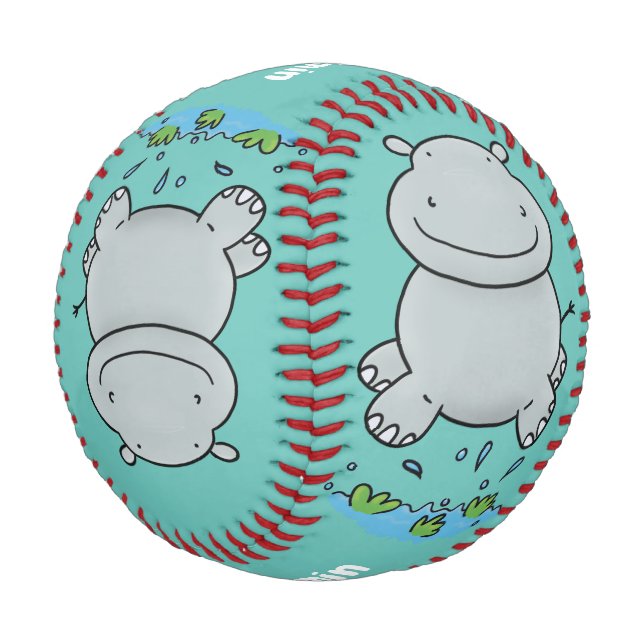 Balle De Baseball Illustration de saut en hippo mignon (Angle)