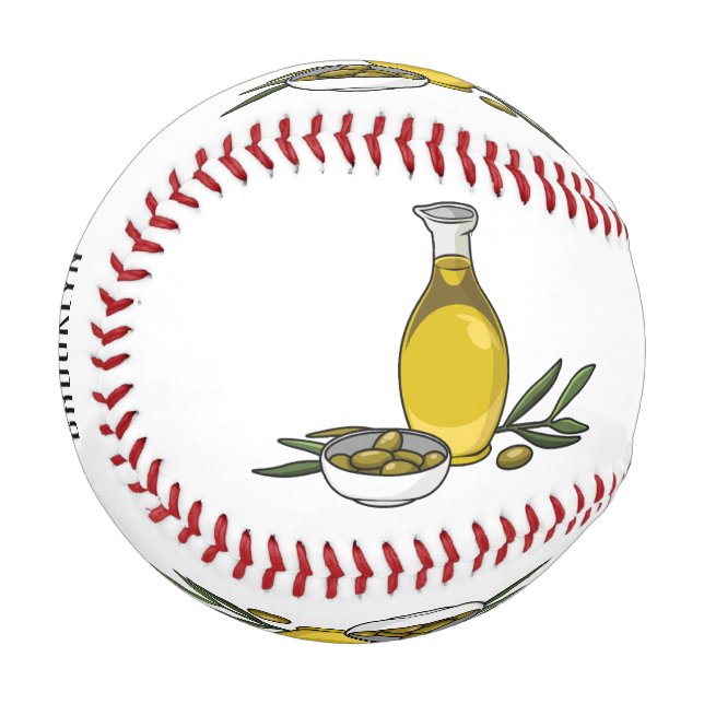 Balle De Baseball Illustration d'huile d'olive (Devant Gauche)