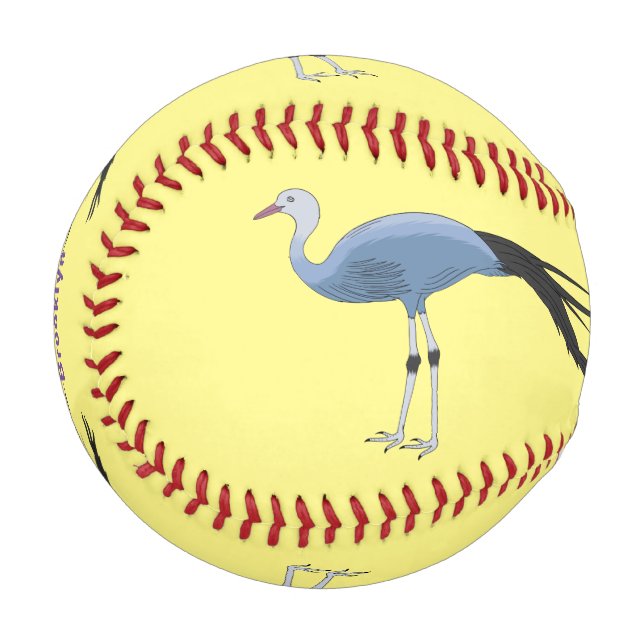Balle De Baseball Illustration d'oiseau de grue bleue (Devant Gauche)