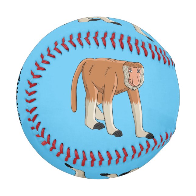 Balle De Baseball Illustration drôle de singe proboscis (Devant Gauche)