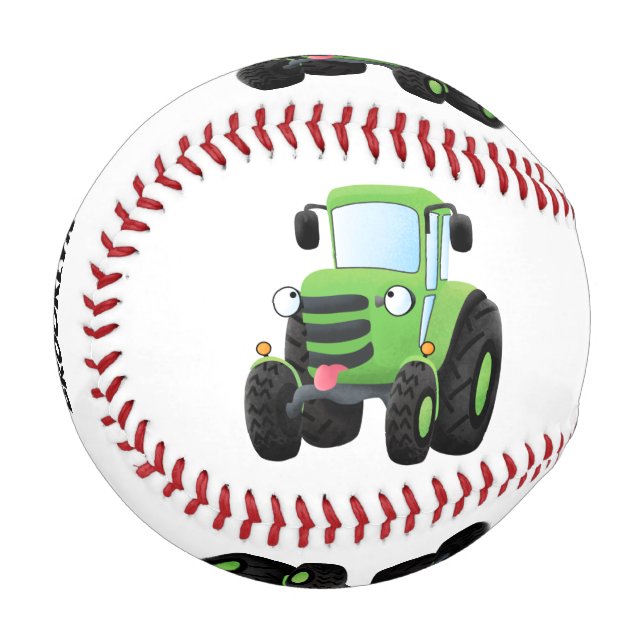 Balle De Baseball Illustration du joli joyeux tracteur agricole vert (Devant Gauche)