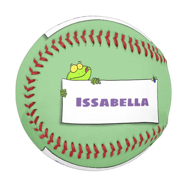 Balle De Baseball Illustration du panneau de grenouille verte mignon (Devant Gauche)
