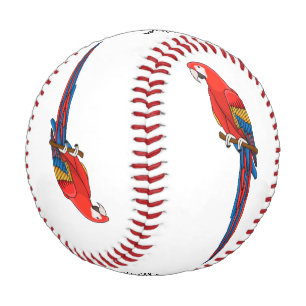 Balle De Baseball Illustration du perroquet de macaw Scarlet
